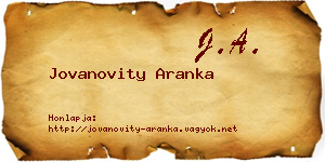Jovanovity Aranka névjegykártya